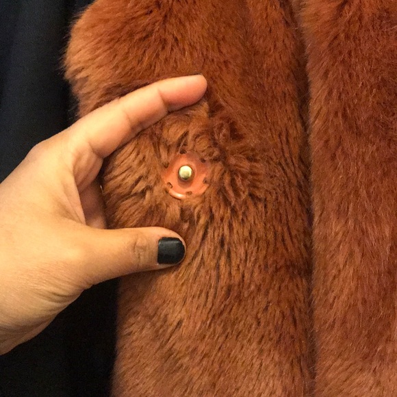 Asos Plush brown teddy coat size 14 - Picture 5 of 6